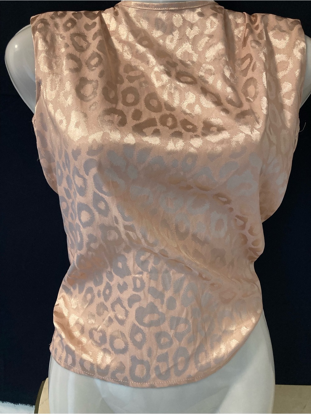 Shein Pink Leopard Jacquard Sleeveless Blouse Size Small